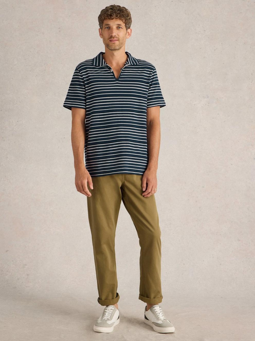 Jacquard Short Sleeve Stripe Polo