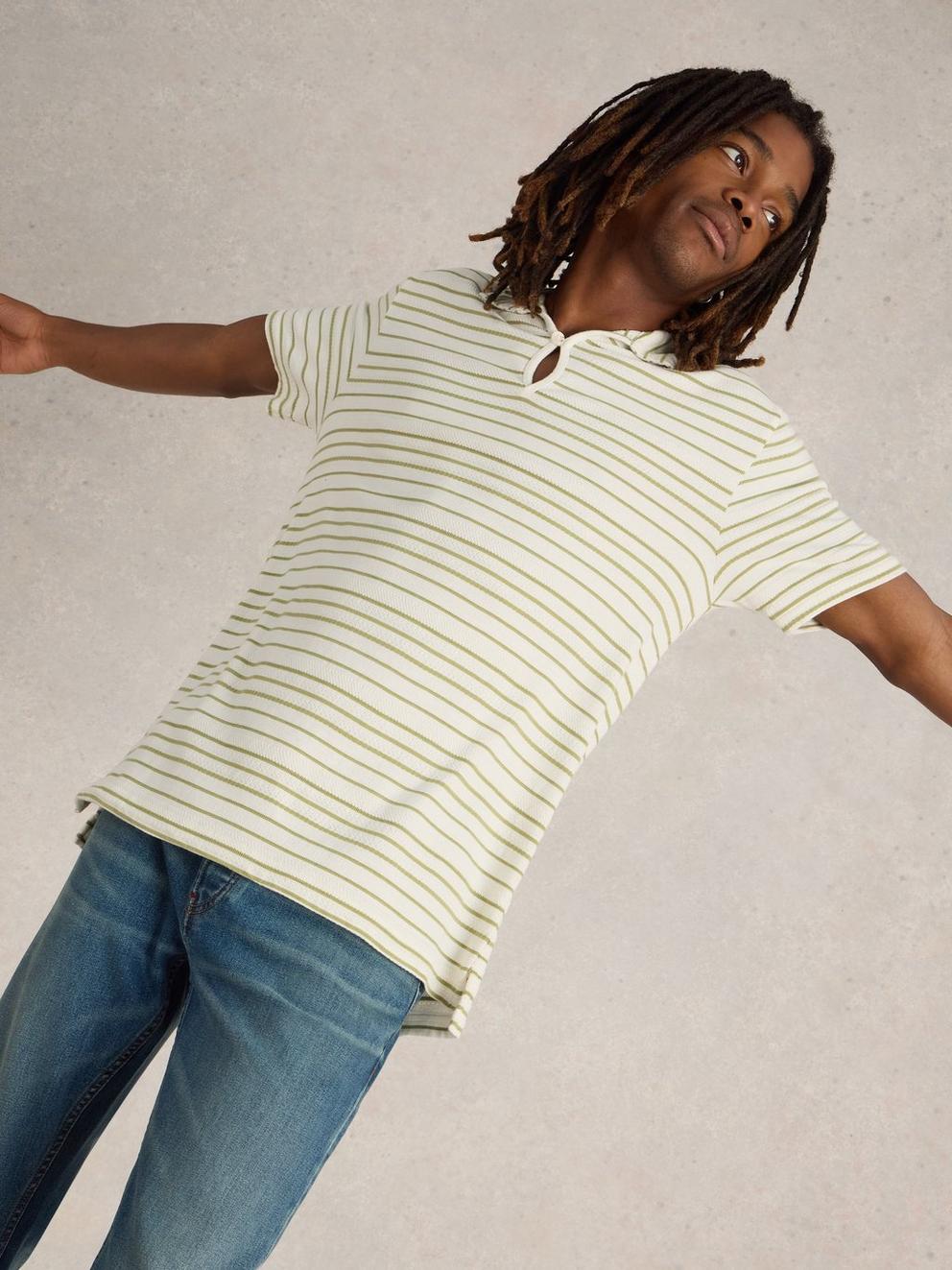 Jacquard Short Sleeve Stripe Polo