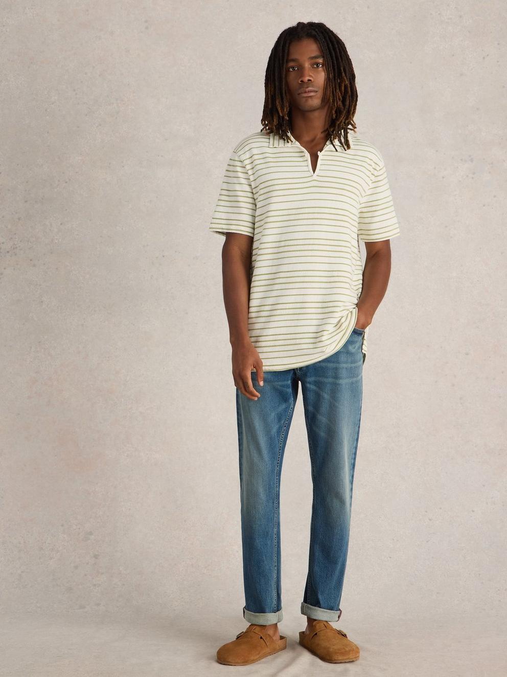 Jacquard Short Sleeve Stripe Polo