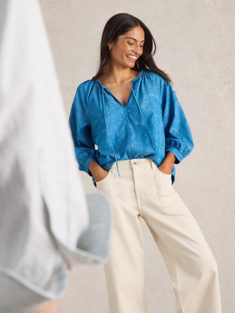 Carla Stripe Linen Blend Top in NATURAL MULTI | White Stuff