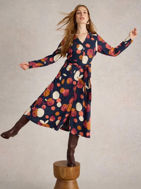 Cora Jersey Shirt Dress