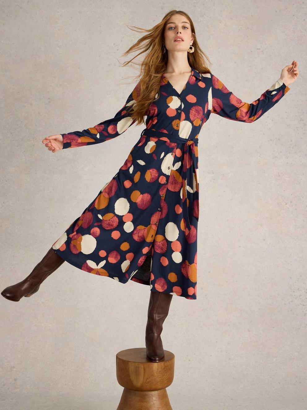 Cora Jersey Shirt Dress
