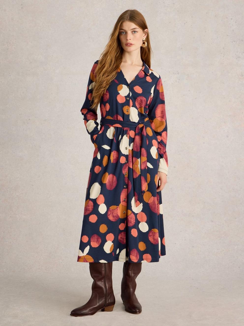Cora Jersey Shirt Dress