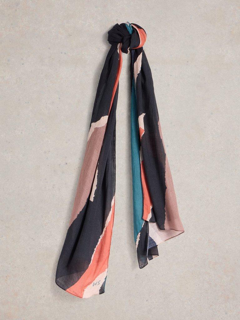 Abstract Leaf Print Scarf in BLUE MULTI | White Stuff