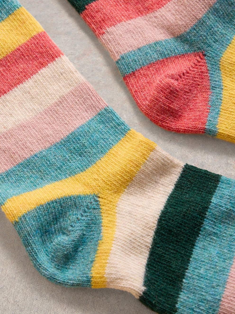 Mismatch Stripe Wool Mix Sock