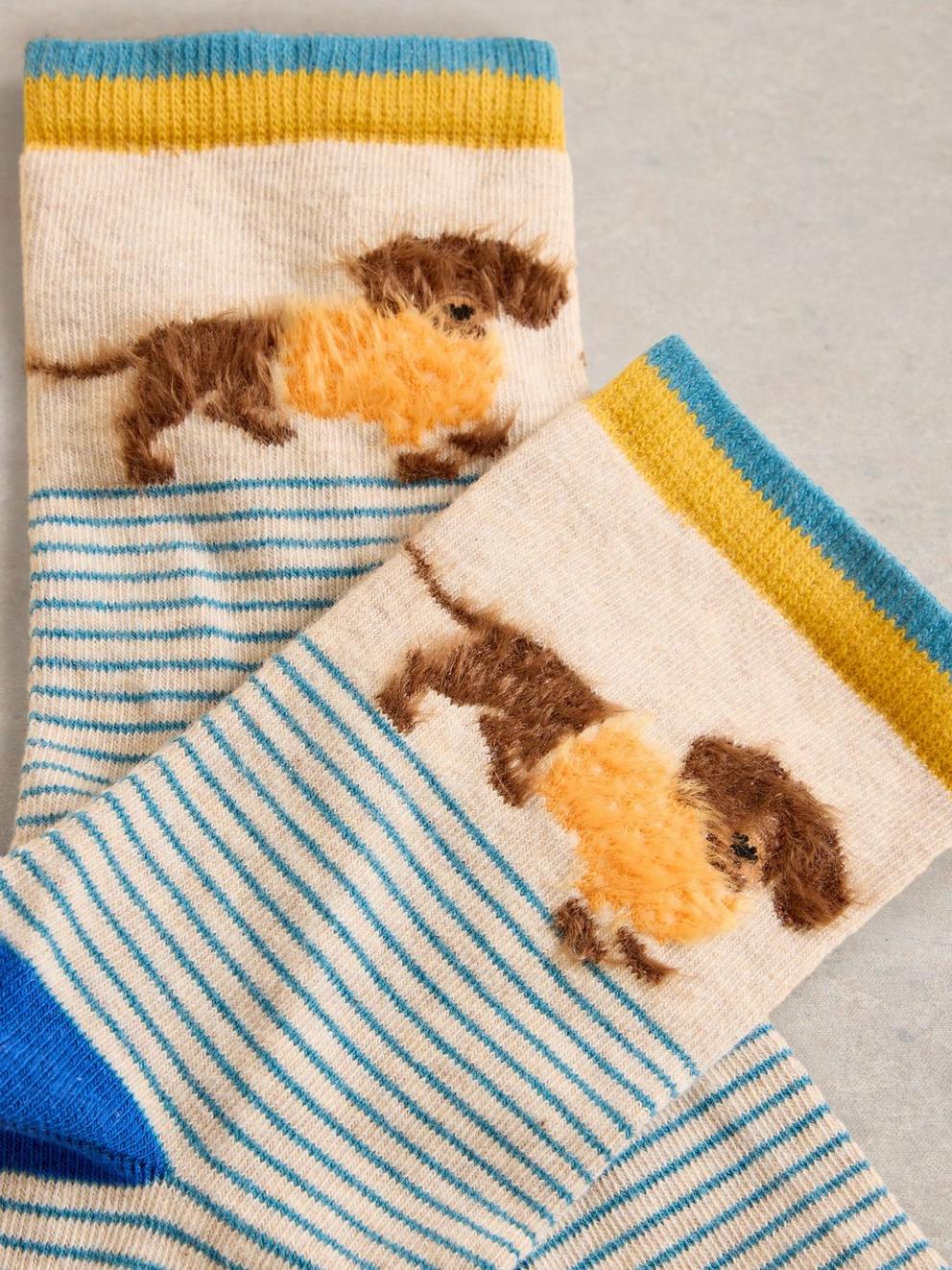 Fluffy Sausage Dog Ankle Socks