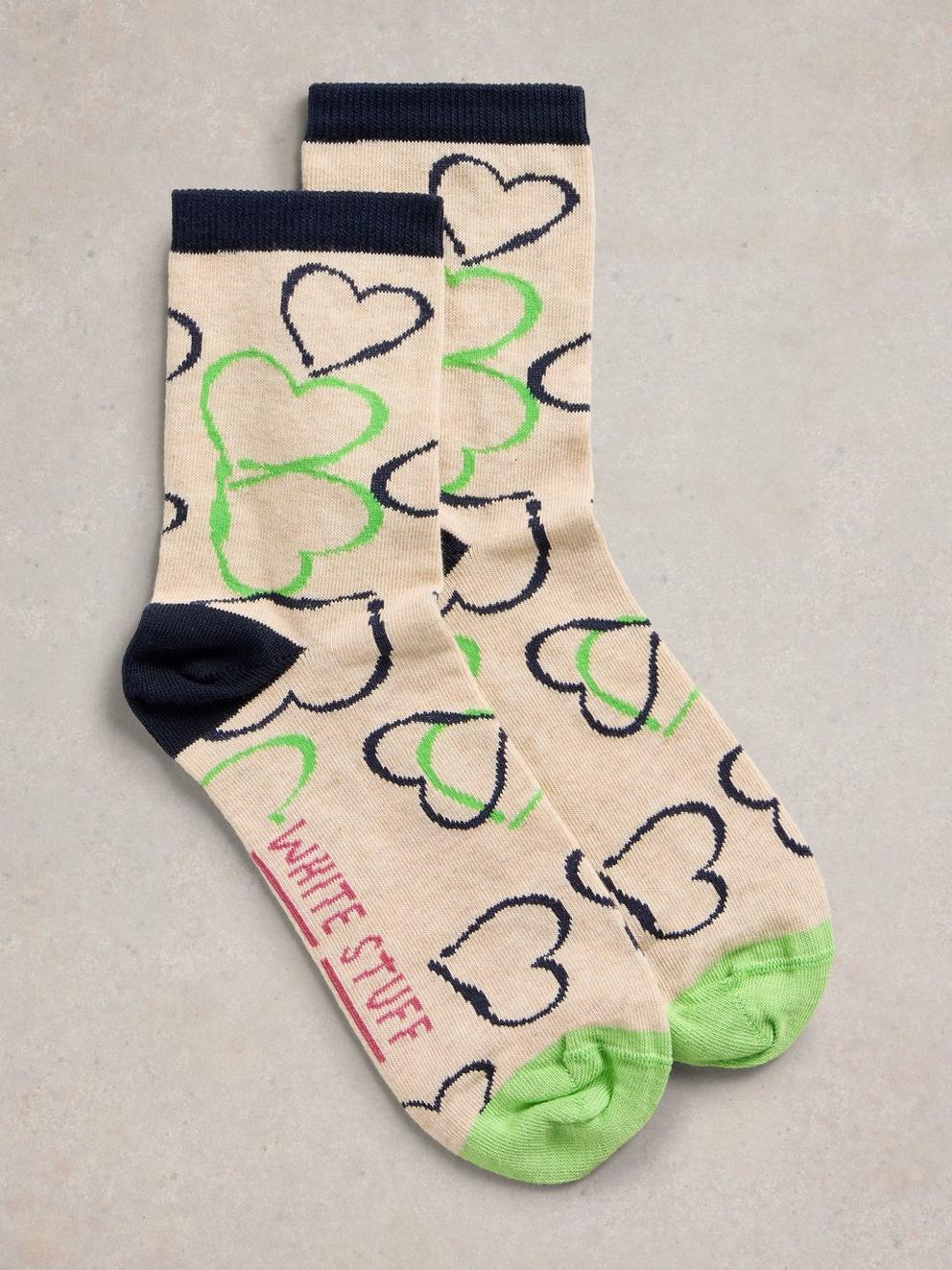 Painterly Heart Ankle Sock