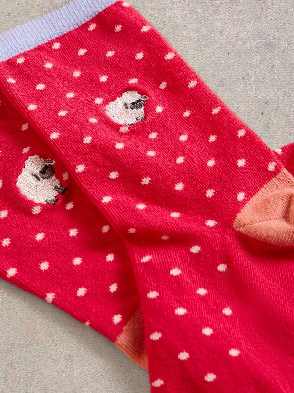 Embroidered Sheep Ankle Socks