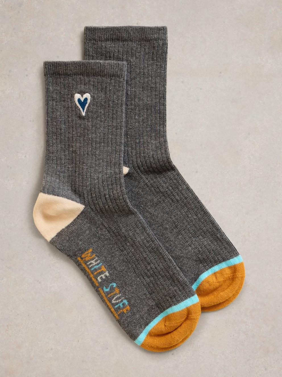 Heart Embroidered Ankle Sock