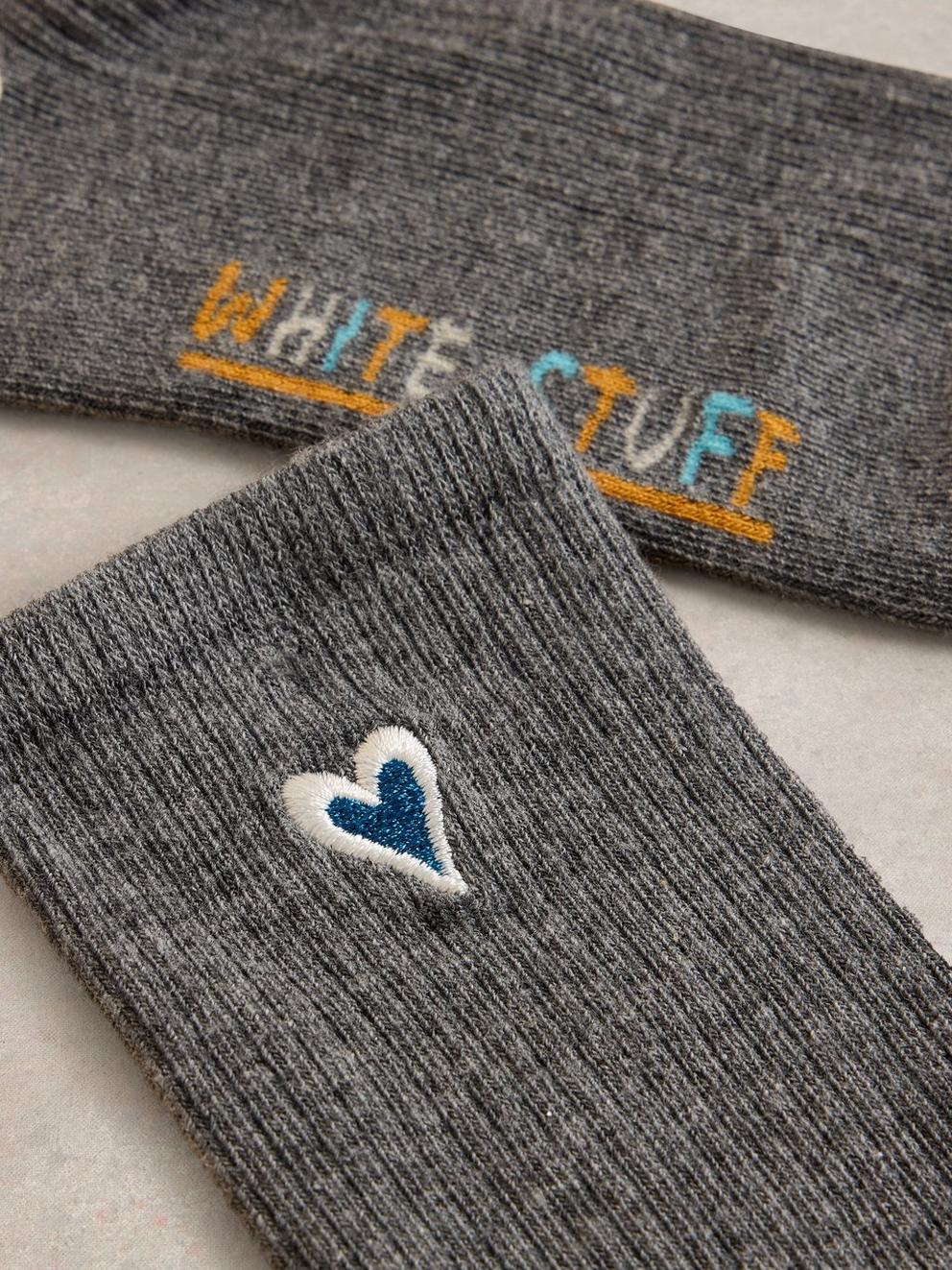 Heart Embroidered Ankle Sock