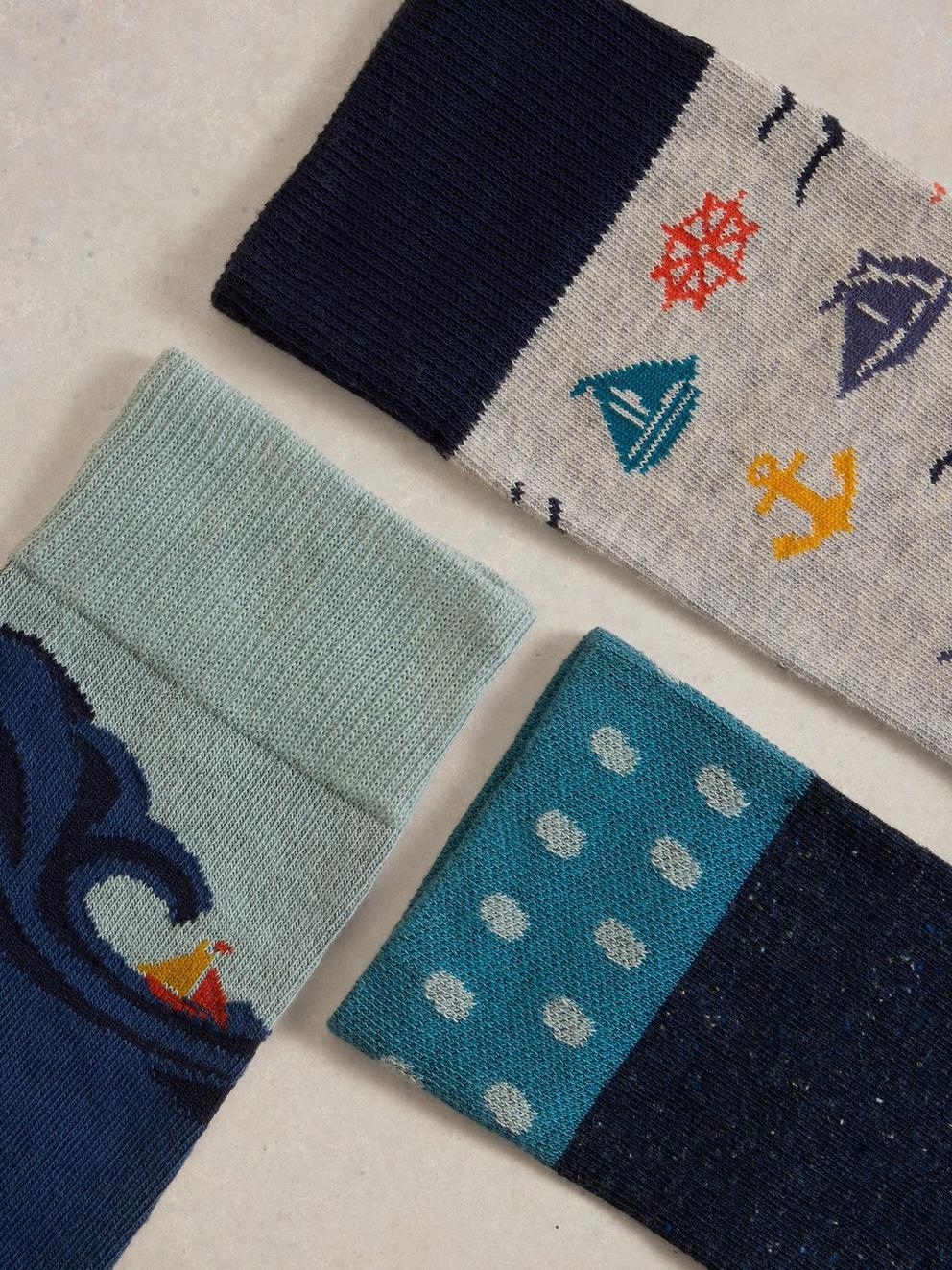 3 Pack Sail Away Socks
