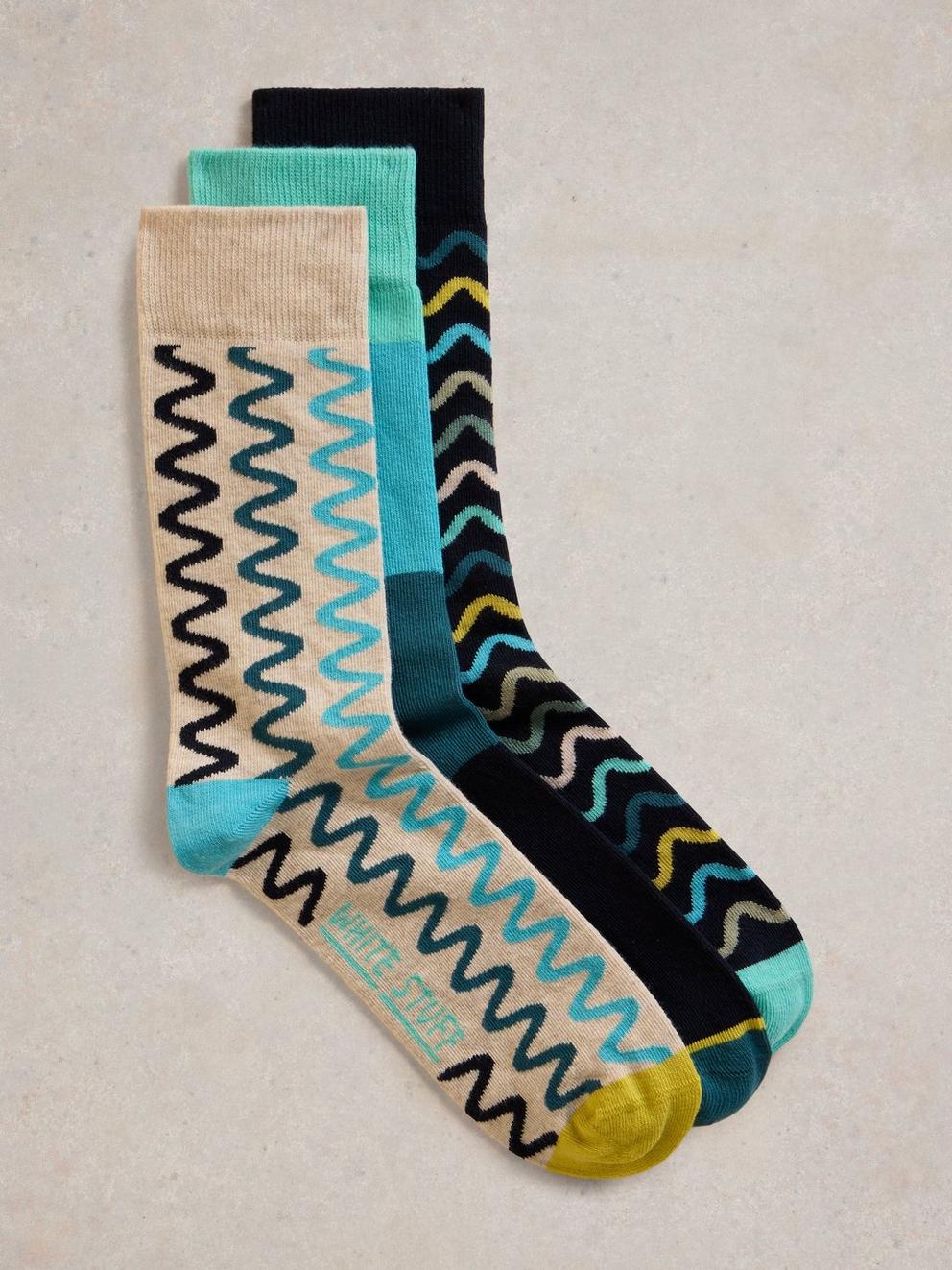 3 Pack Squiggle Socks