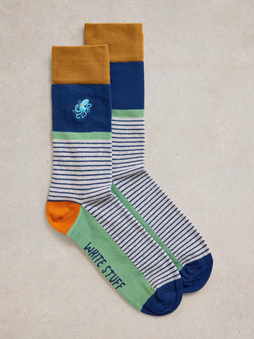 Embroidered Octopus Ankle Sock