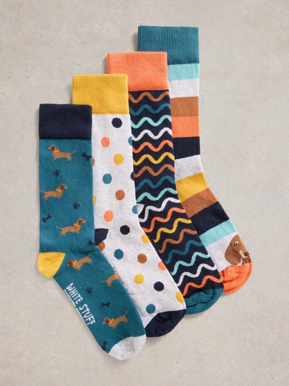 4PK Mans Best Friend Socks