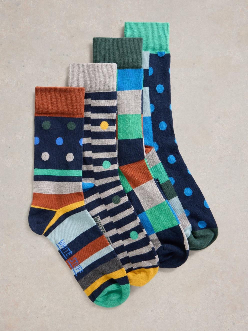 4PK Ankle Hotch Potch Socks