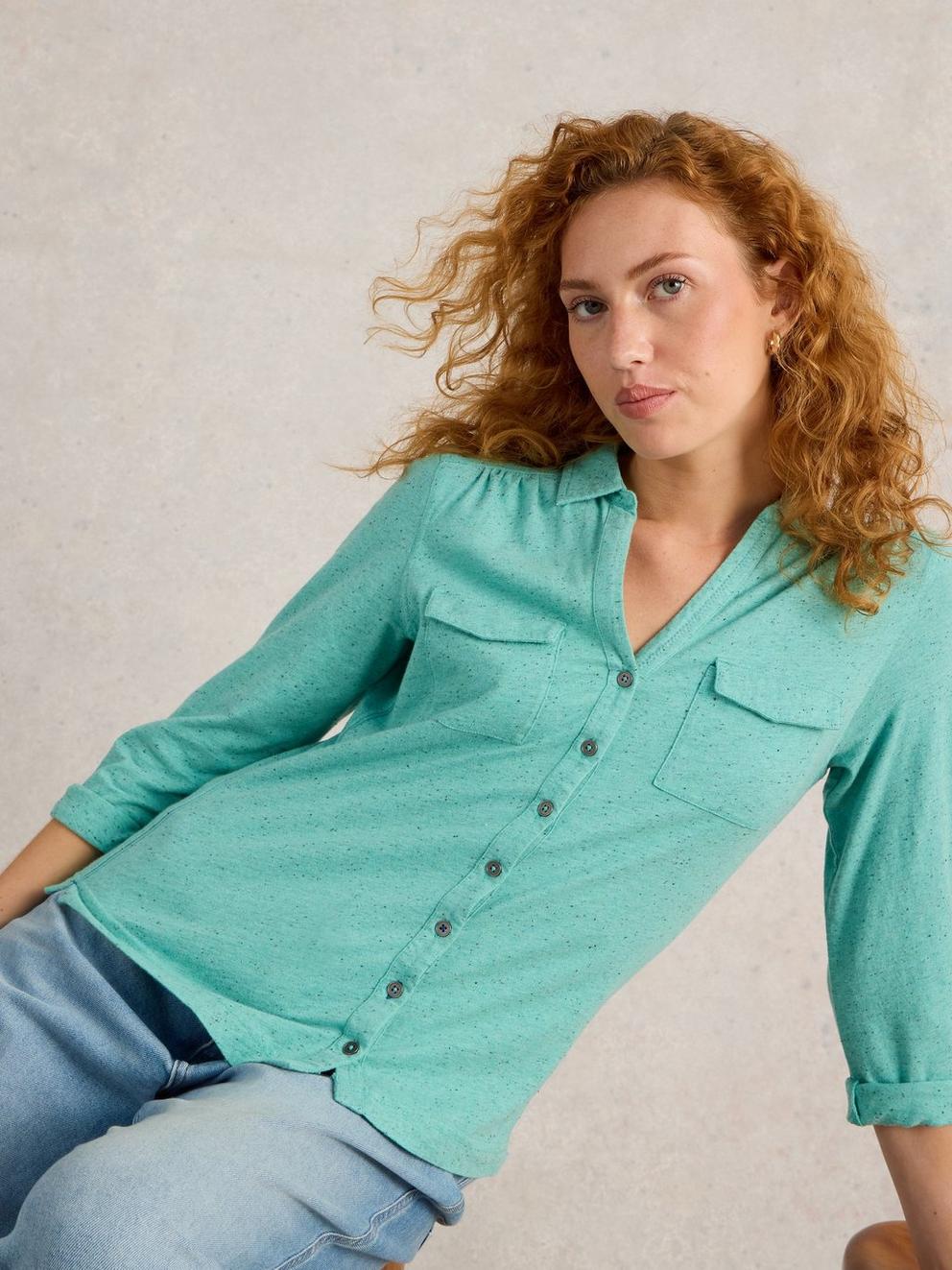 ANNIE POCKET JERSEY SHIRT