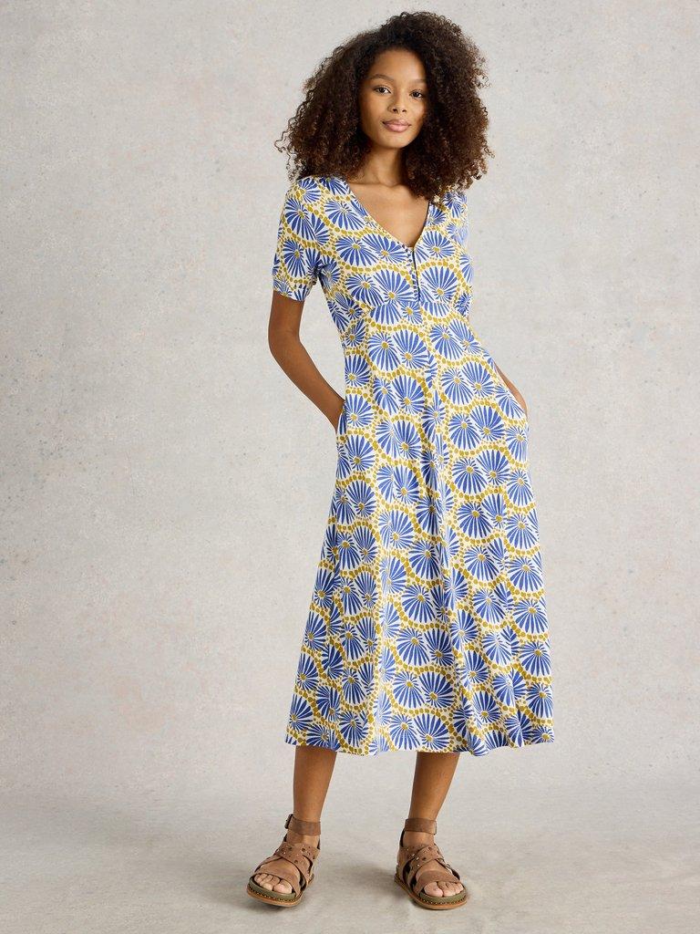 Pip Midi Dress in BLUE MULTI | White Stuff