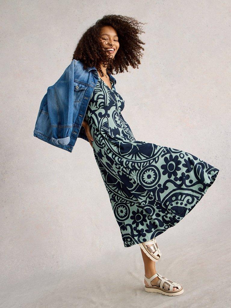 ワンピース theredthread S contrast jersey dress THEREDTHREAD / ザ