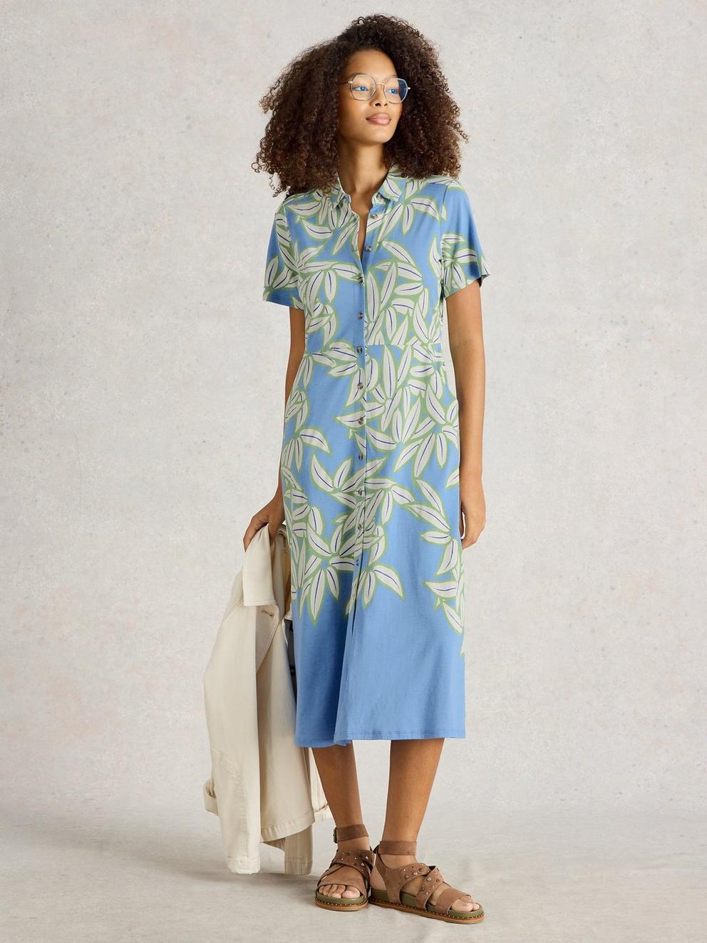 Rua Jersey Shirt Dress Midi