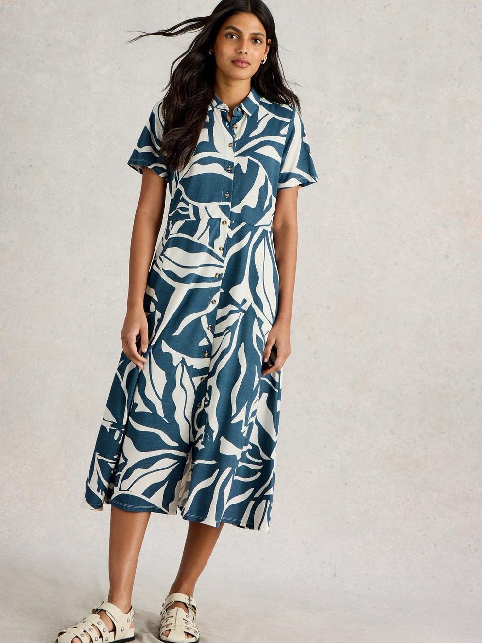 Rua Jersey Shirt Dress Midi