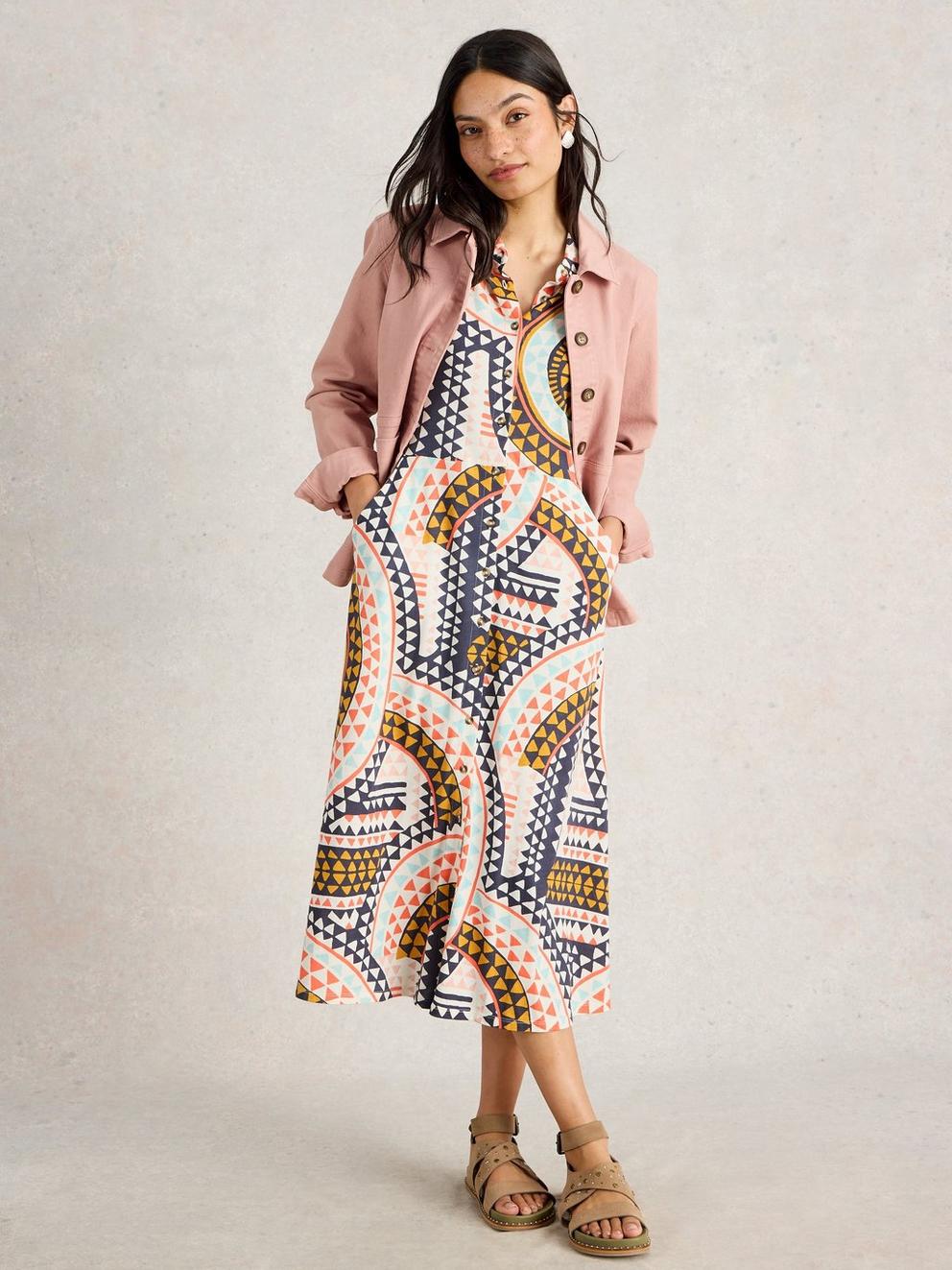 Rua Jersey Shirt Dress Midi