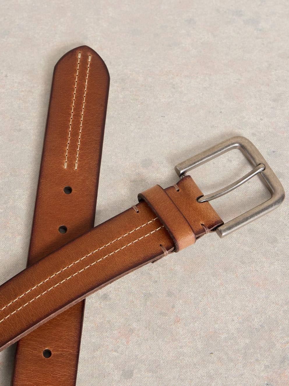 Double Stitch Leather Belt