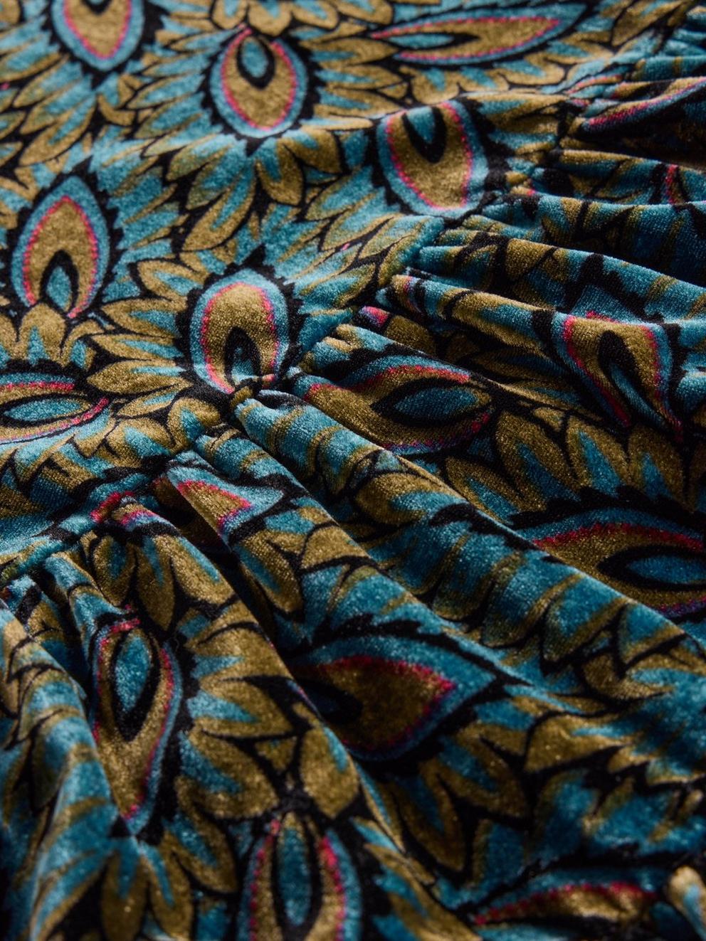 Girls Velvet Printed Dress