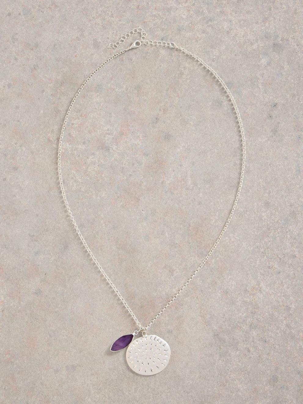 Engraved Disc Pendant Necklace