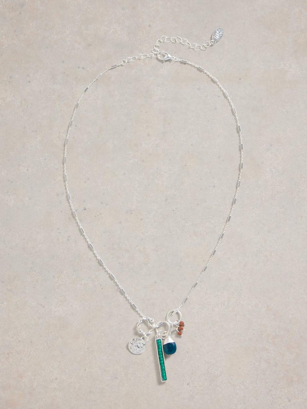 Multi Charm Green Necklace