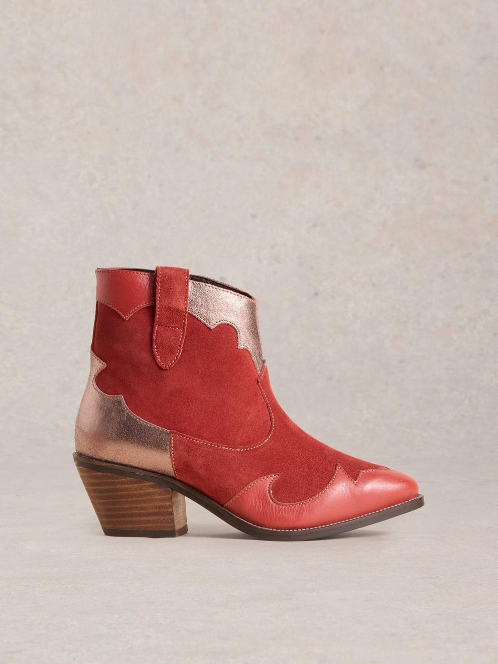 Cherry Patchwork Ankle Boot