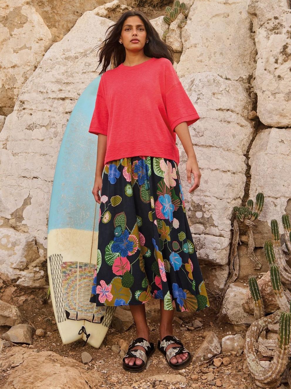 Abigail Print Midi Skirt