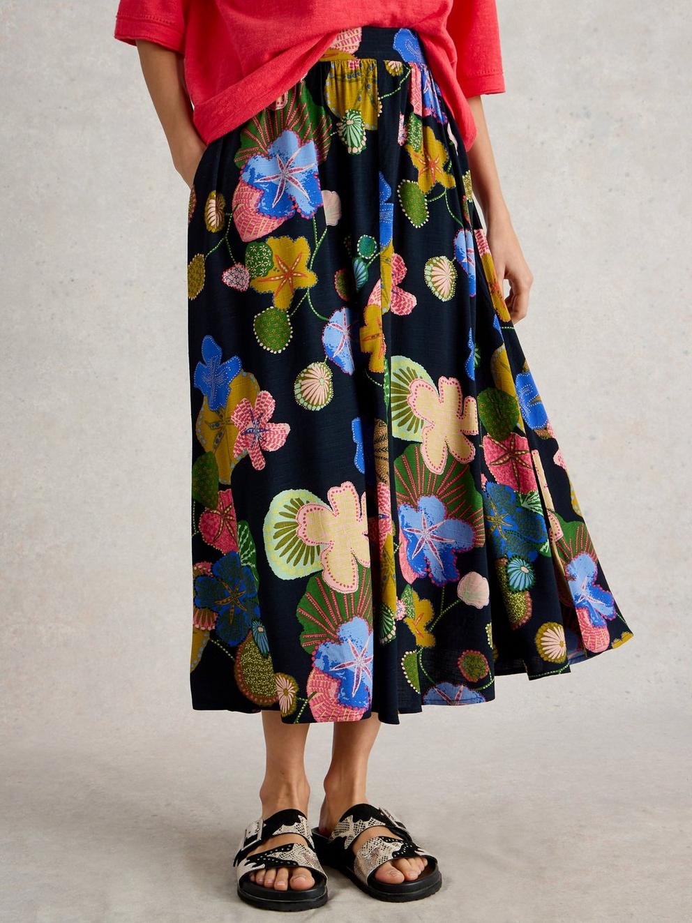 Abigail Print Midi Skirt