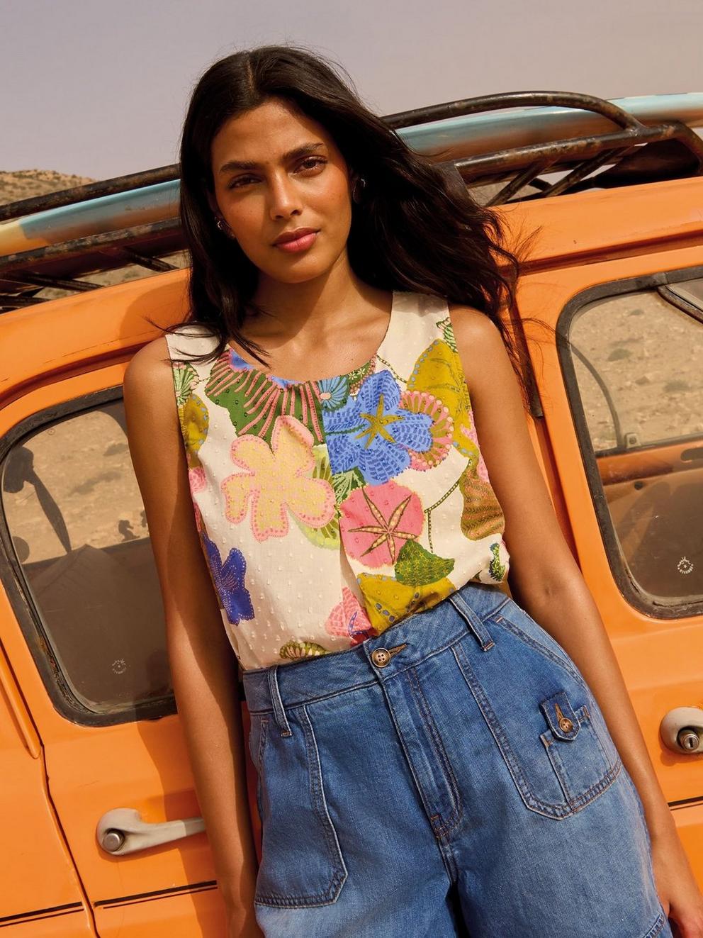 Paradise Cotton V Neck Vest
