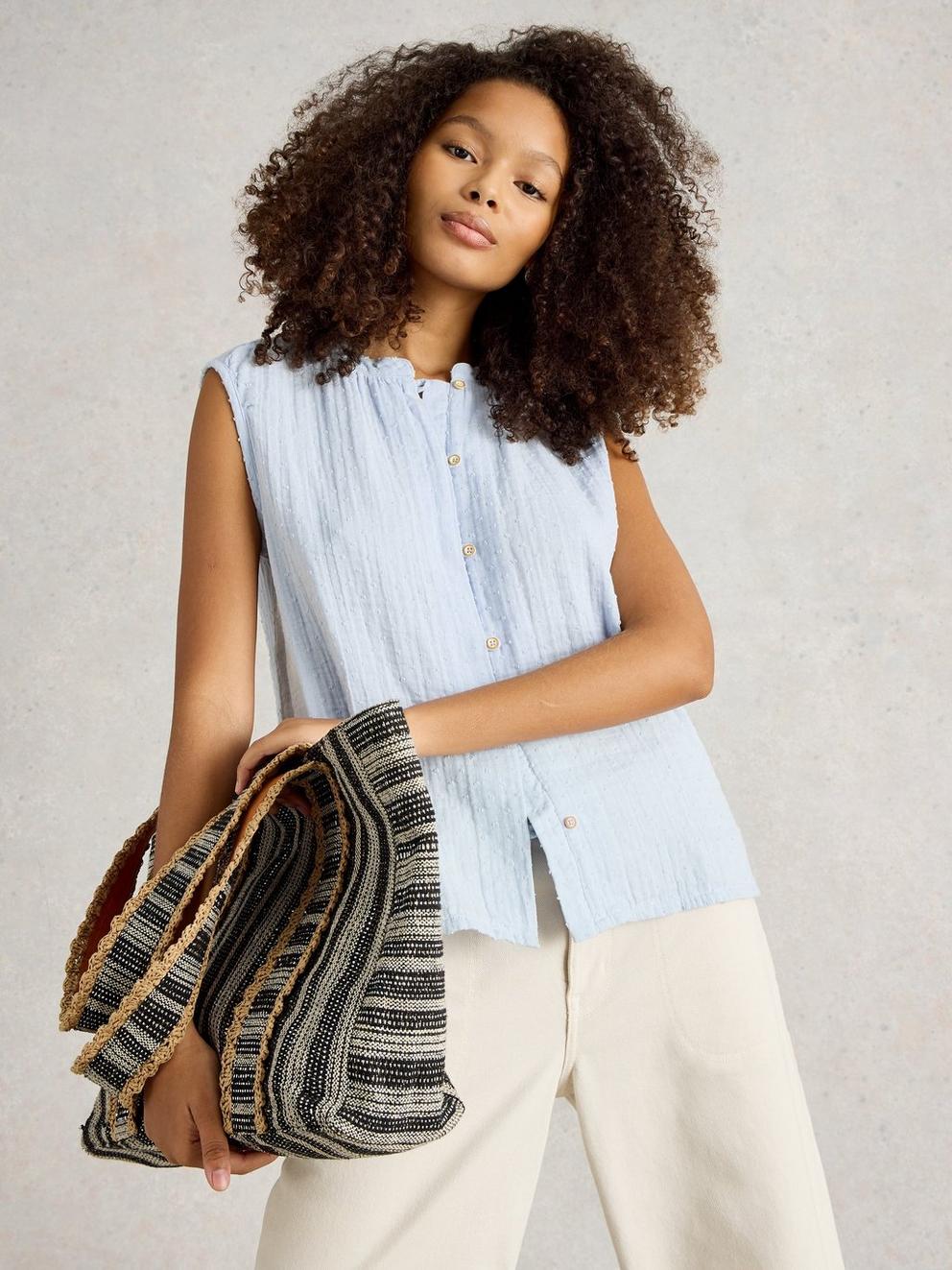 Yasmin Double Cloth V Neck Vest