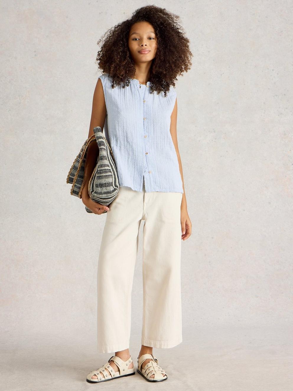 Yasmin Double Cloth V Neck Vest