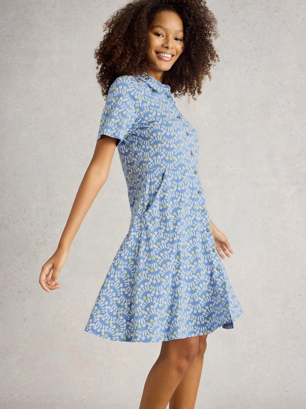 Ria Jersey Collared Shirt Dress
