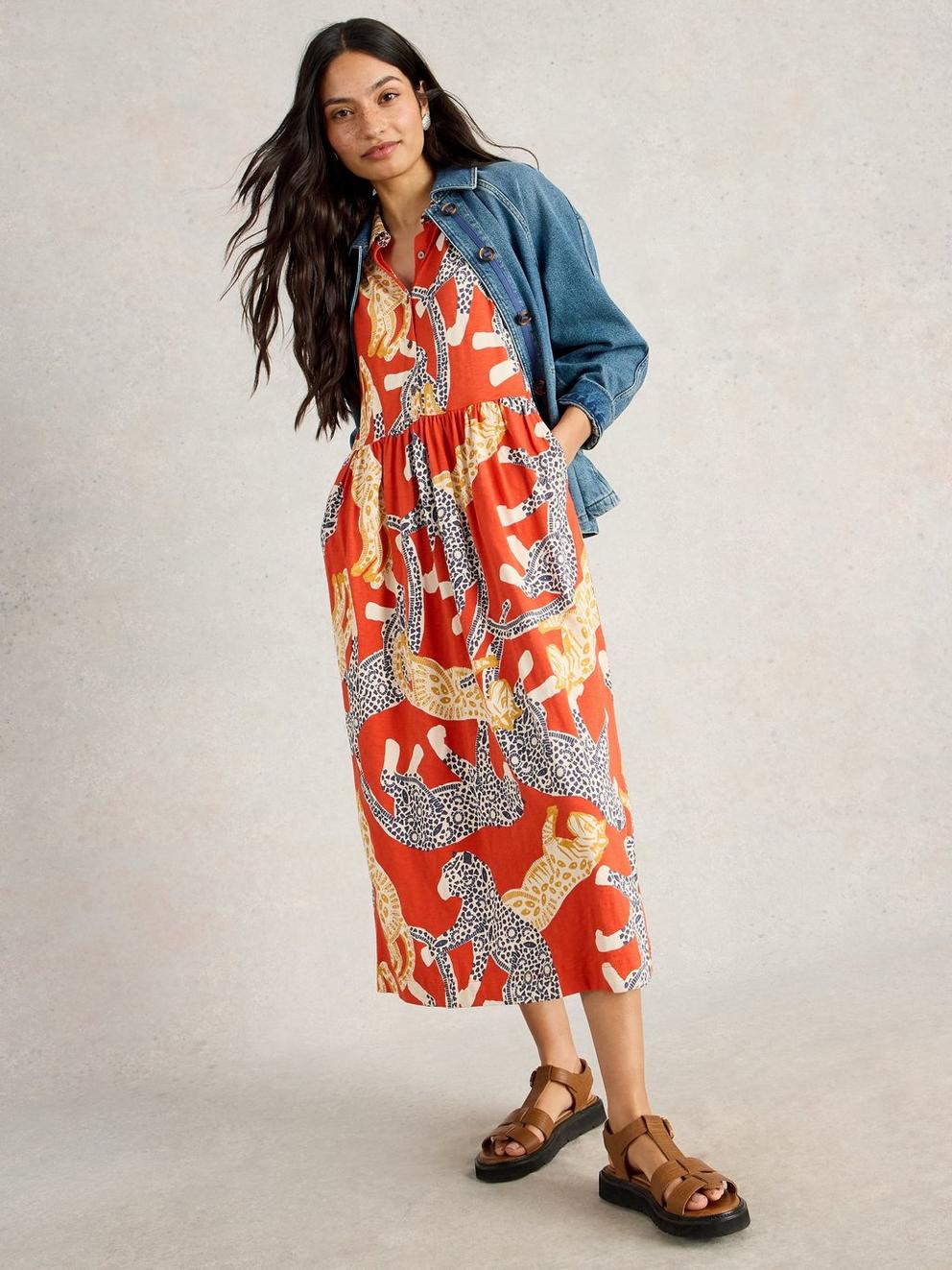 Rylee Jersey Shirt Midi Dress
