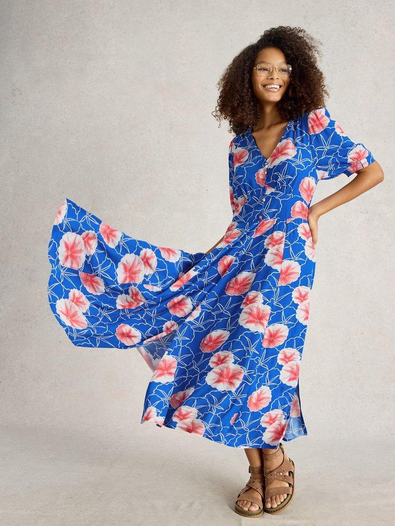 Lorna Print Linen Blend Maxi Dress in BROWN PRINT | White Stuff US