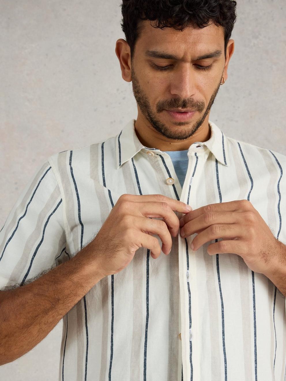 Keswick SS Stripe Linen Shirt