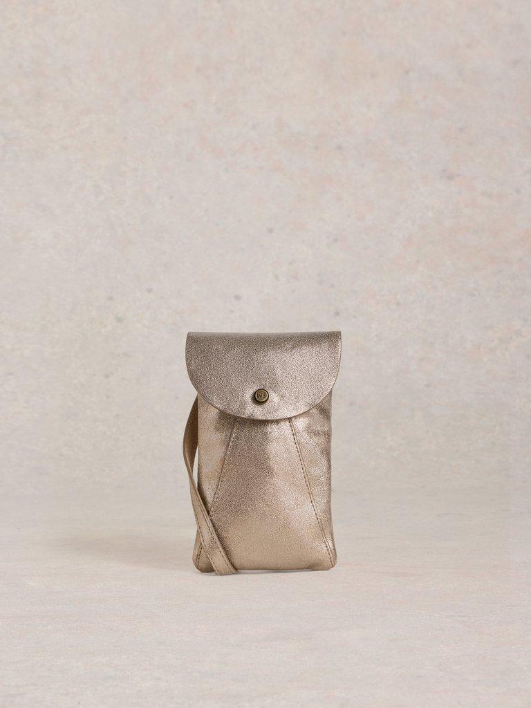 WHITE STUFF ミニ ファラ レザー クロスボディ Mini Leather Fern Crossbody in GOLD TONE METALLIC | White Stuff
