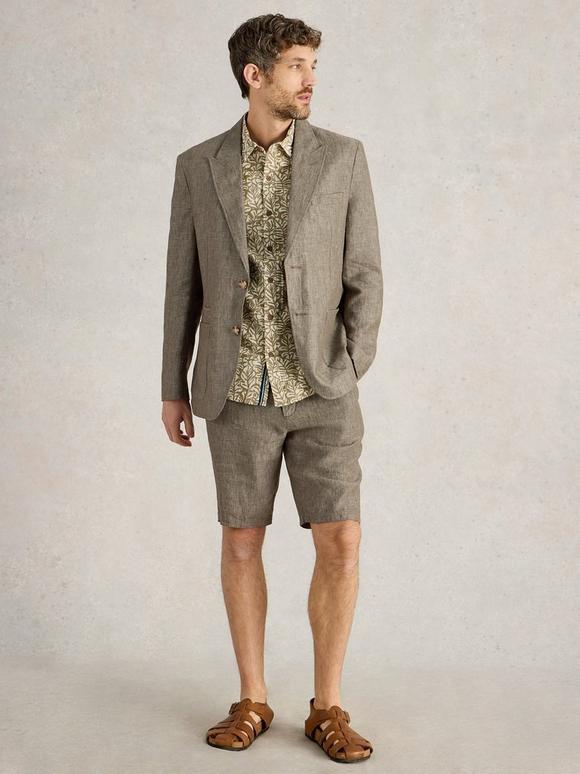 Peak Lapel Linen Blazer
