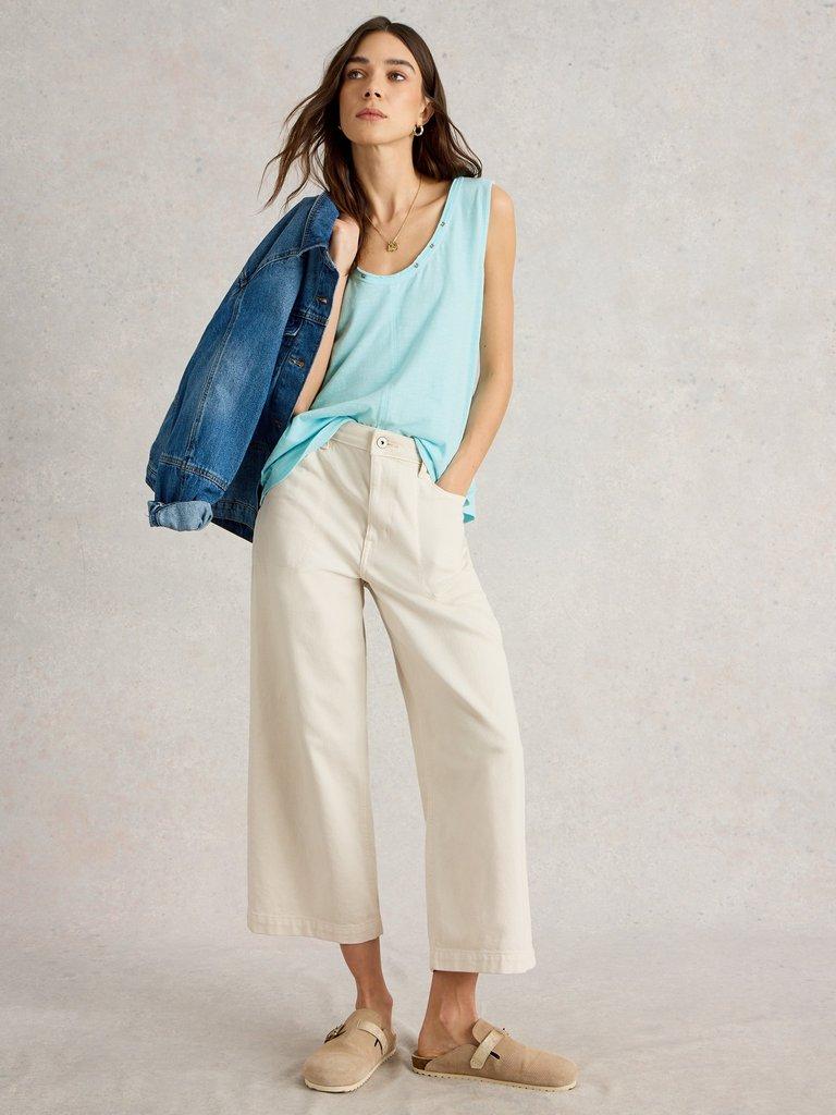 Carla Stripe Linen Blend Top in NATURAL MULTI | White Stuff