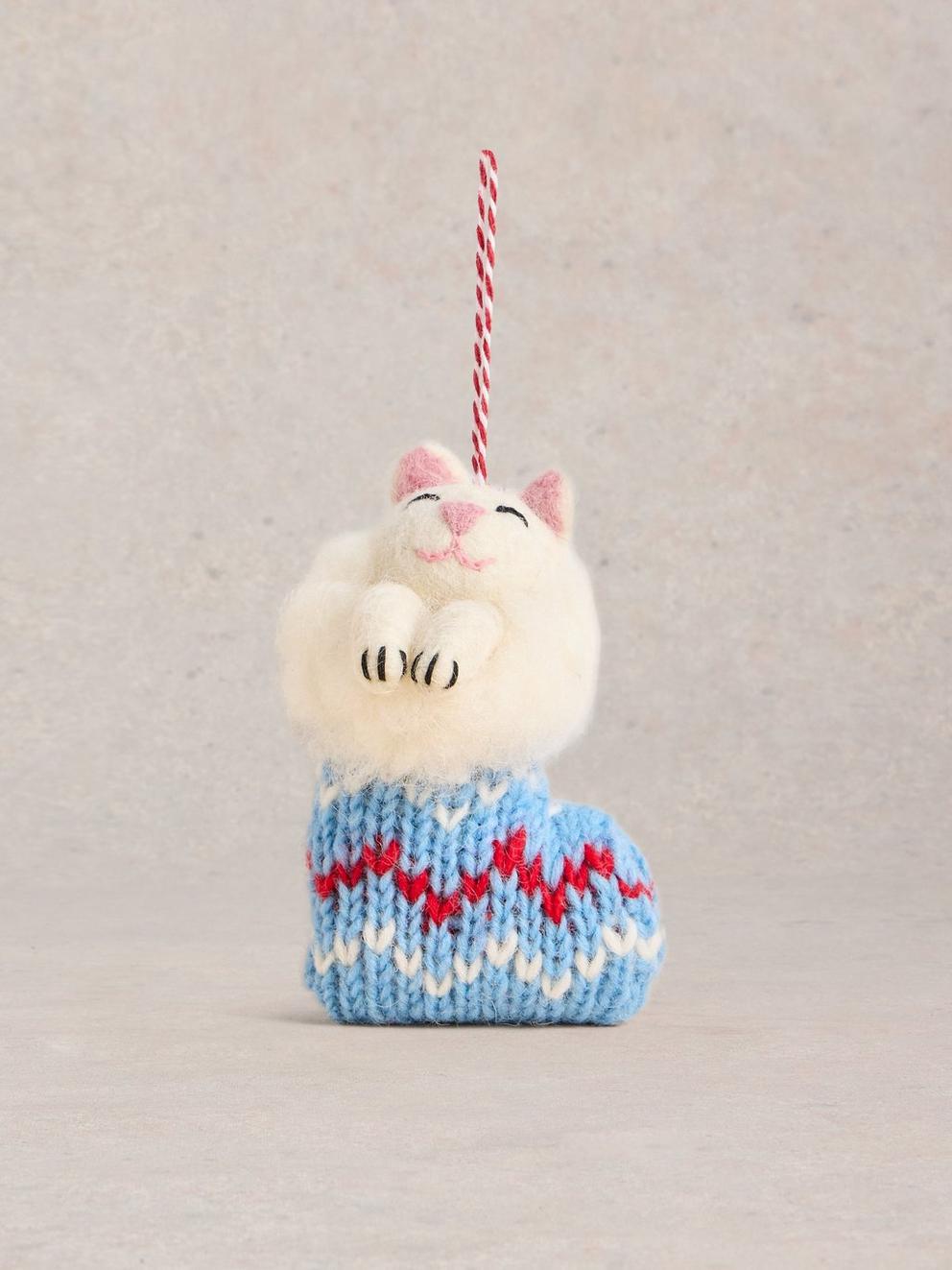 Hanging Dec Cat in a Stocking