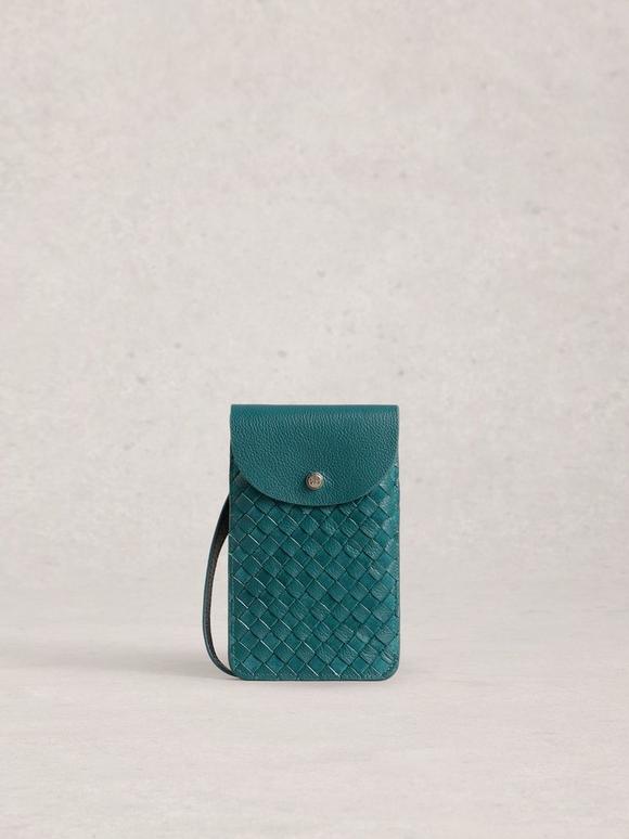 Coco Weave Leather Phone Bag