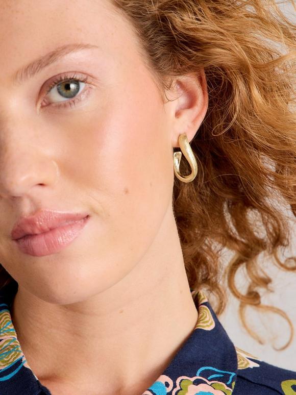Abstract Chunky Hoop Earring