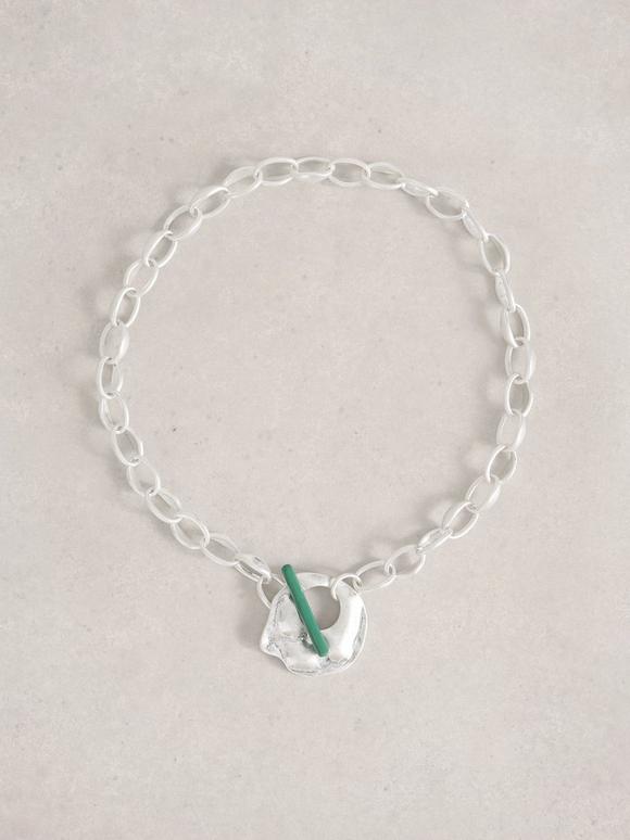 Womens Abstract Hammered Necklace