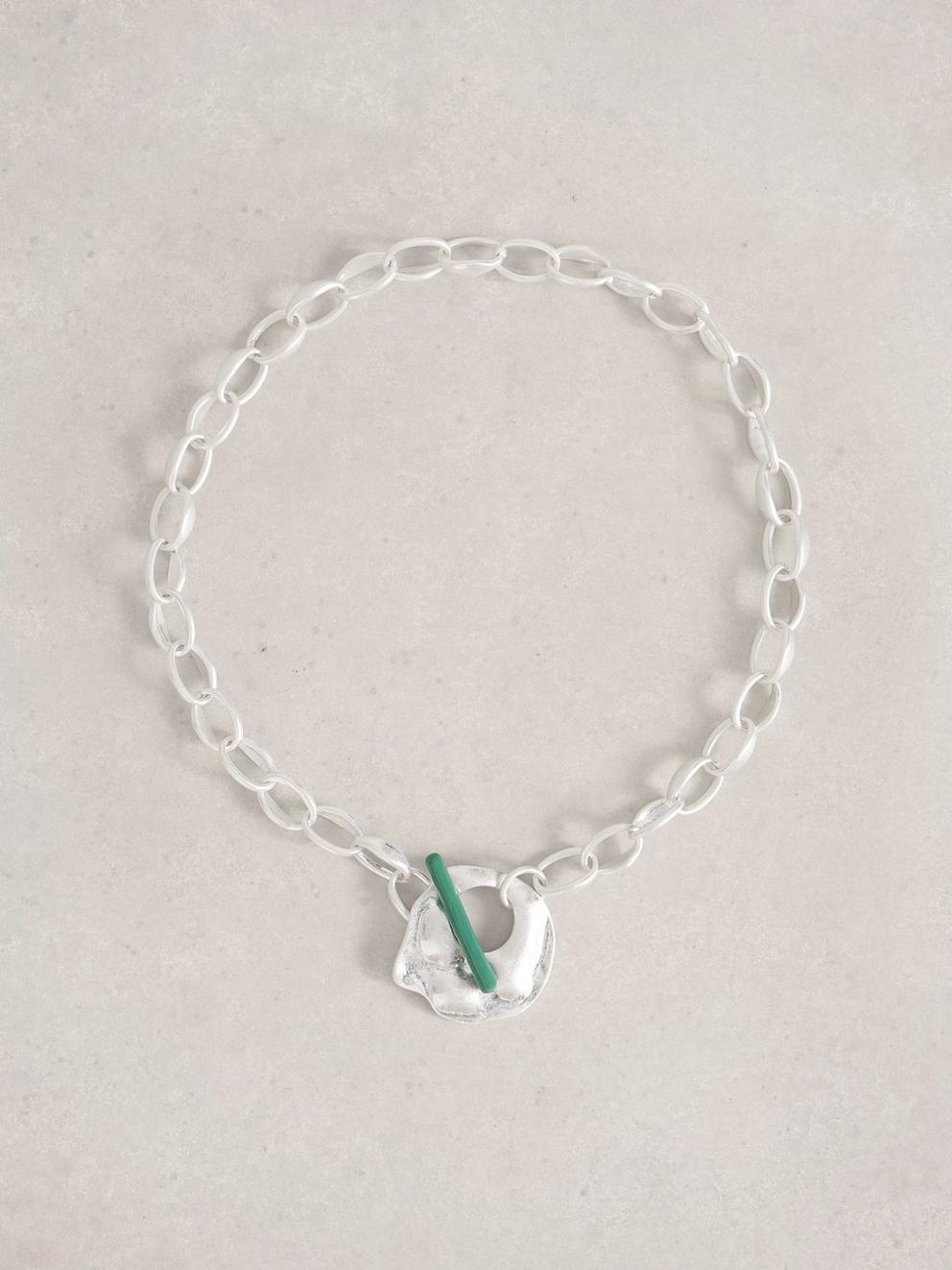 Womens Abstract Hammered Necklace