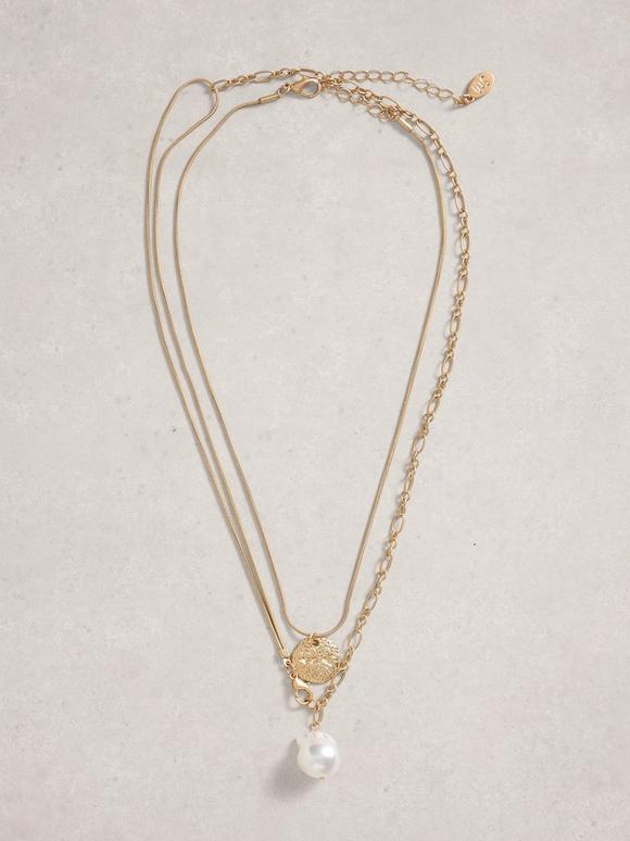 Pearl Pendant Layered Necklace