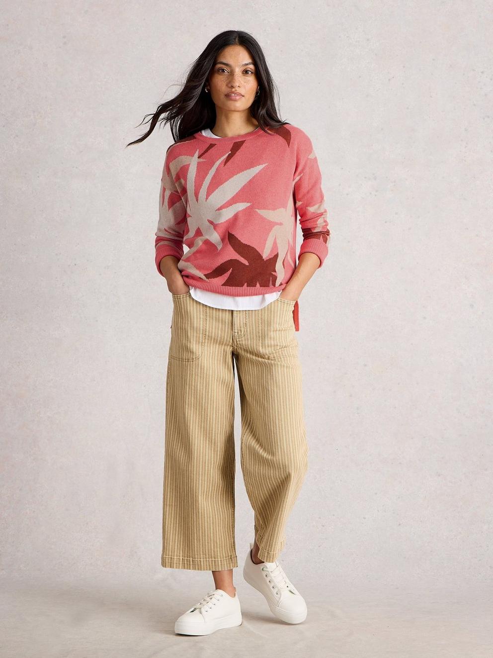 OLIVE LONG SLEEVE CREW NECK JUMPER