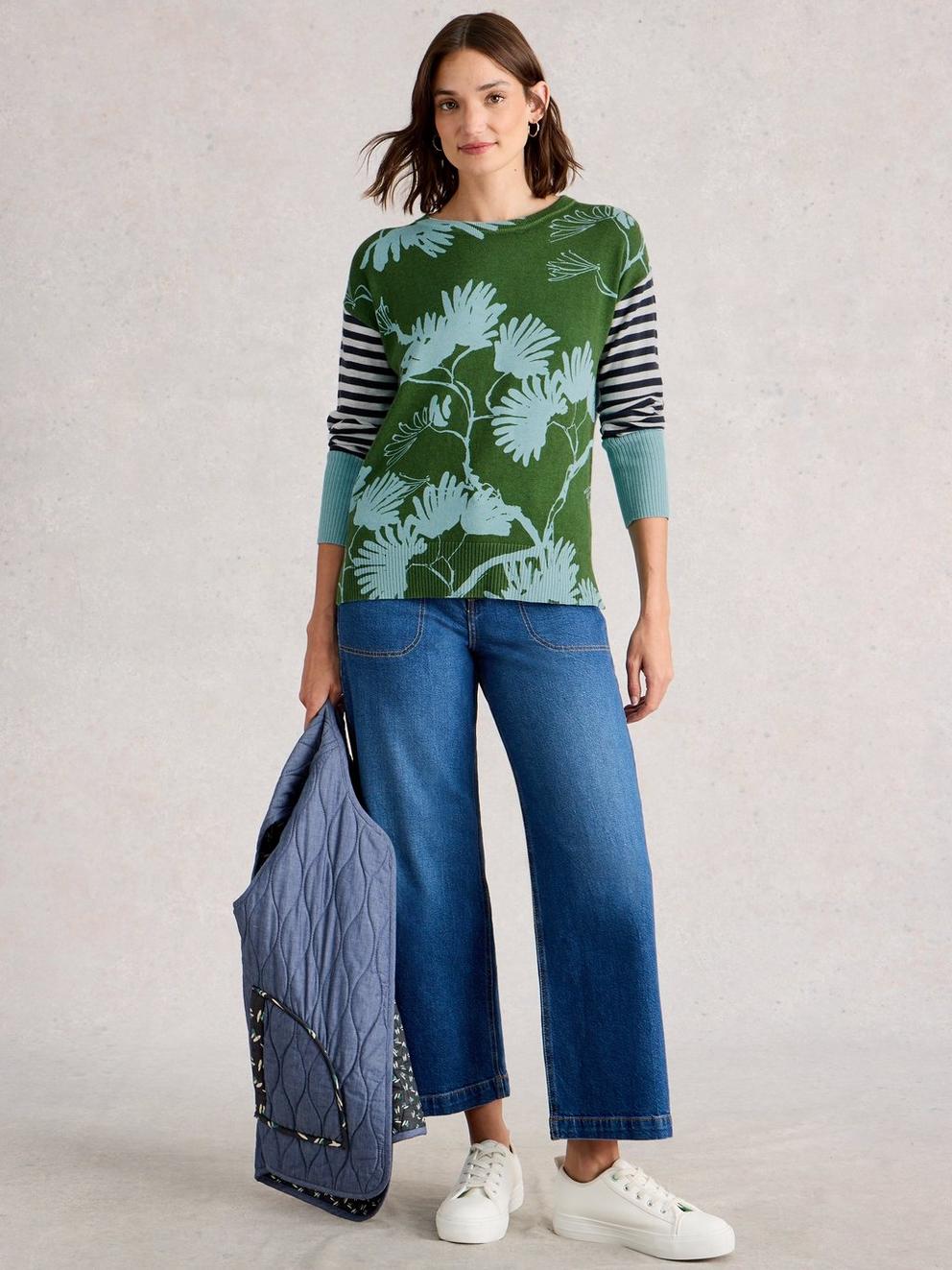 OLIVE PRINT JUMPER